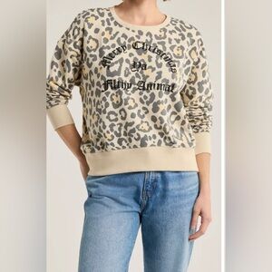 Lucky Brand Leopard Print Crew Neck Sweater -(Chest 39”-41” Length 24”)